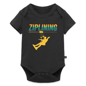 Ziplining Sport Zipline Seilrutsche Sprüche - Baby Premium Kurzarmbody - Schwarz - Vorne