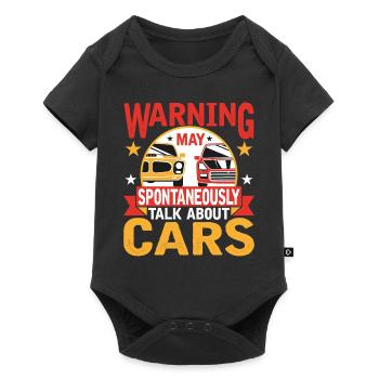 Warning can spontaneously talk about cars - Baby Premium short-sleeve bodysuit - black - Front