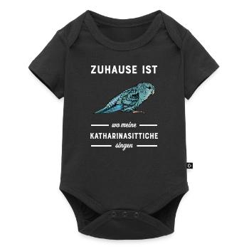 Katharinasittich I Sittich ZiervogelMotiv für - Baby Premium Kurzarmbody - Schwarz - Vorne