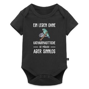Katharinasittich I Sittich ZiervogelMotiv für - Baby Premium Kurzarmbody - Schwarz - Vorne