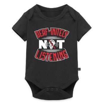 Langue des signes sourde Fierté sourde - Body à manches courtes Premium Bébé - noir - Devant