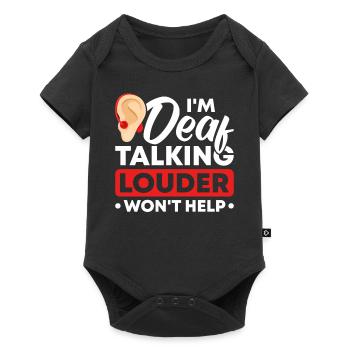 Langue des signes sourde Fierté sourde - Body à manches courtes Premium Bébé - noir - Devant