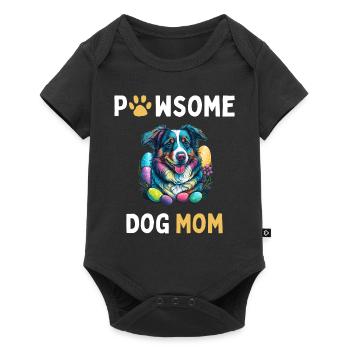 Australian Shepherd Osterei Jäger Mama Kostüm - Baby Premium Kurzarmbody - Schwarz - Vorne