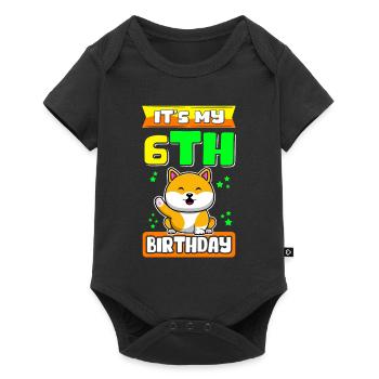 6e anniversaire | 6 ans cadeau cadeau cadeau - Body à manches courtes Premium Bébé - noir - Devant