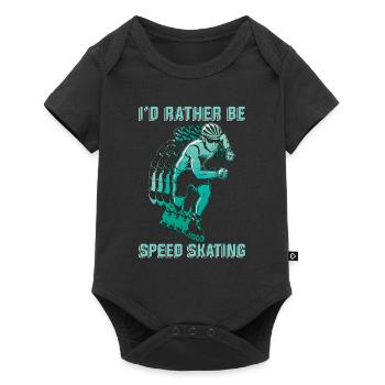 Patinage de vitesse Je préfère être patin de sports d’hiver - Body à manches courtes Premium Bébé - noir - Devant