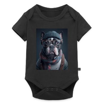 Cool Hipster Dog - Baby Premium short-sleeve bodysuit - black - Front
