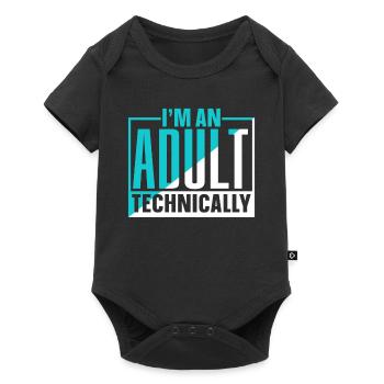 I am an adult Technically Adult - Baby Premium short-sleeve bodysuit - black - Front