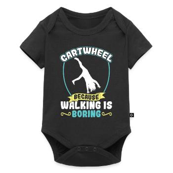 Cartwheel - Parce que marcher est ennuyeux - Body à manches courtes Premium Bébé - noir - Devant