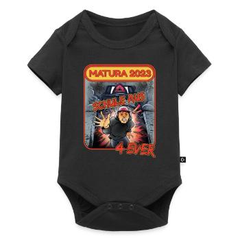 Matura 2023 Abitur bestanden Schule aus comic 2023 - Baby Premium Kurzarmbody - Schwarz - Vorne