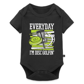 Everyday I'm Disc Golfing Frisbee Golf Basket - Baby Premium short-sleeve bodysuit - black - Front