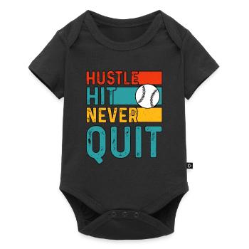 Hustle Hit Never Quit Baseball - Body à manches courtes Premium Bébé - noir - Devant