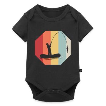 Fishing Fishing Fisher Fishing Rod Carp Rod Fish - Baby Premium short-sleeve bodysuit - black - Front