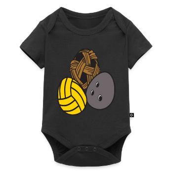 Sport Wasserball Athletic Bowling Ball Ostereier - Baby Premium Kurzarmbody - Schwarz - Vorne