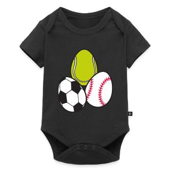 Tennis Raquette Sports Football Baseball Easter Eggs - Body à manches courtes Premium Bébé - noir - Devant