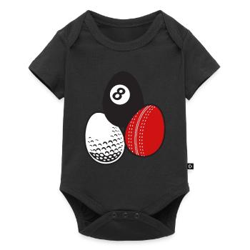 Queue Sport Billard Cricket Golf Ostereier Bälle - Baby Premium Kurzarmbody - Schwarz - Vorne