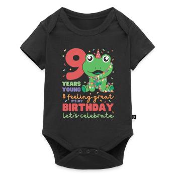 Grenouille pour 9e anniversaire Enfants de neuf ans - Body à manches courtes Premium Bébé - noir - Devant