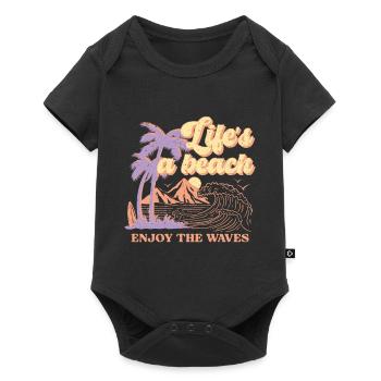 Life's A Beach Enjoy The Waves Summer - Baby Premium short-sleeve bodysuit - black - Front