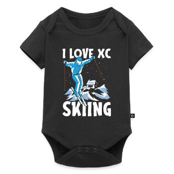 Ski de fond J’adore le ski de fond Sports d’hiver - Body à manches courtes Premium Bébé - noir - Devant