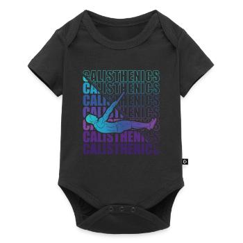 Calisthenics Street Workout Gymnastik Fitness - Baby Premium Kurzarmbody - Schwarz - Vorne