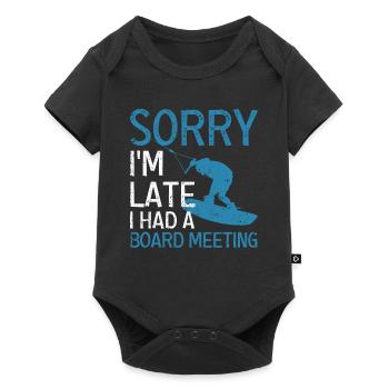 Sorry I'm late, I had a - Baby Premium short-sleeve bodysuit - black - Front