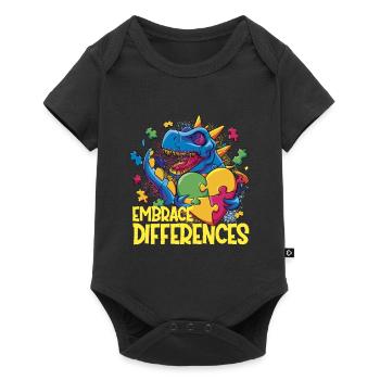 Autism Love and Acceptance Embrace Differences - Baby Premium Kurzarmbody - Schwarz - Vorne