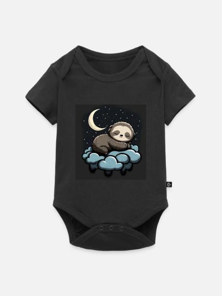 Schlafendes Faultier - Baby Premium Kurzarmbody - Schwarz