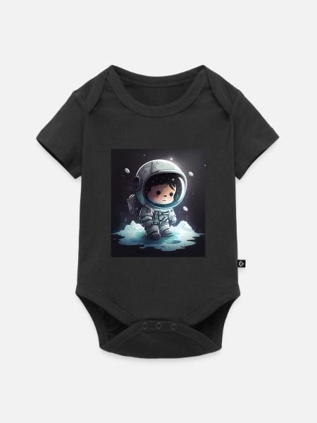 Chibi-Astronaut - Baby Premium Kurzarmbody - Schwarz