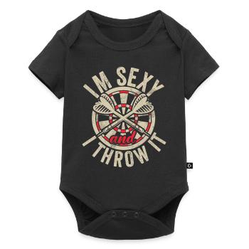 Retro dartboard Dartboard 180 for darts players - Baby Premium short-sleeve bodysuit - black - Front
