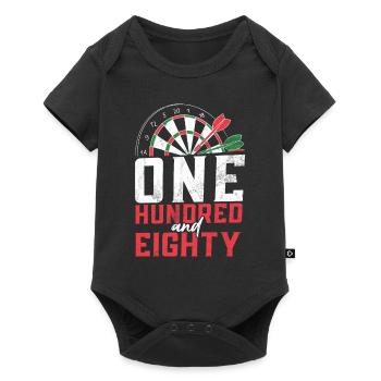 Retro dartboard Dartboard 180 for darts players - Baby Premium short-sleeve bodysuit - black - Front