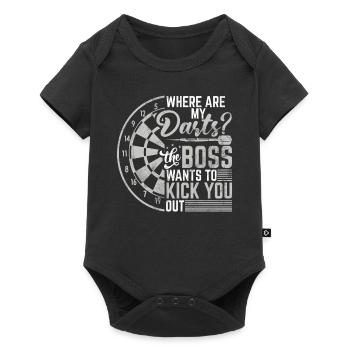 Retro dartboard Dartboard 180 for darts players - Baby Premium short-sleeve bodysuit - black - Front