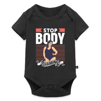 Plus de bodyshaming Bodyshaming agaçant - Body à manches courtes Premium Bébé - noir - Devant