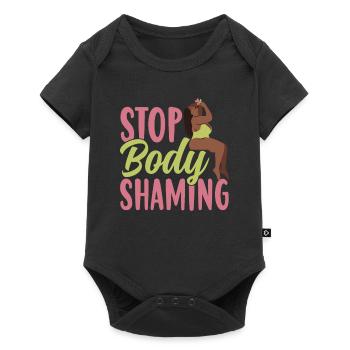 Plus de body shaming agaçant bodyshaming - Body à manches courtes Premium Bébé - noir - Devant