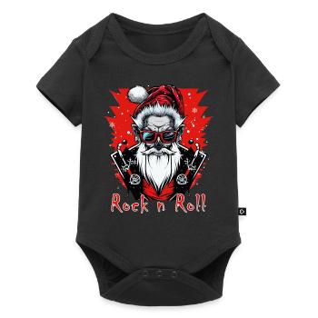 Funny Rock n Roll Punk Santa Claus Rocker Christma - Baby Premium short-sleeve bodysuit - black - Front