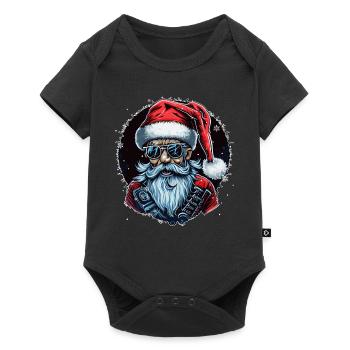 Vieux Rocker Père Noël Rock n Roll Métal Noël - Body à manches courtes Premium Bébé - noir - Devant