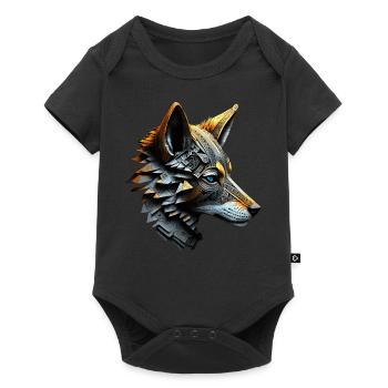 Fuchs Tierliebhaber Tierisch Tier Geschenkidee - Baby Premium Kurzarmbody - Schwarz - Vorne
