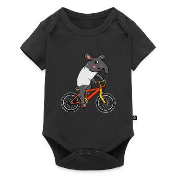 Tapir Bike Riding Bike Gift Kids Tapir - Baby Premium short-sleeve bodysuit - black - Front