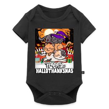 Happy Hallothanksmas Holiday Cat Fur - Baby Premium short-sleeve bodysuit - black - Front