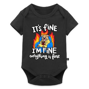 It's good, I'm fine, all is well, - Baby Premium short-sleeve bodysuit - black - Front
