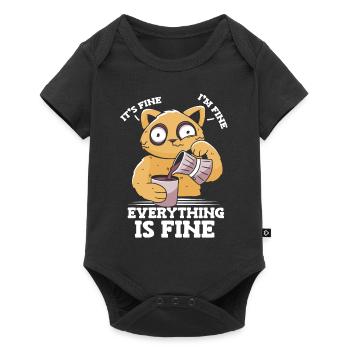 It's good, I'm fine, everything is fine, - Baby Premium short-sleeve bodysuit - black - Front