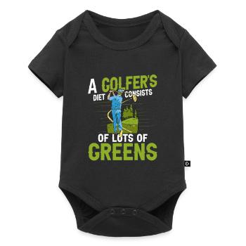 A Golfer's Diet Consists Of Lots Of Greens Golf Go - Baby Premium Kurzarmbody - Schwarz - Vorne