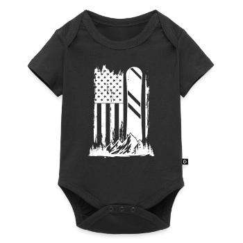 Snowboard Snowboarding reptile snow skiing - Baby Premium Kurzarmbody - Schwarz - Vorne