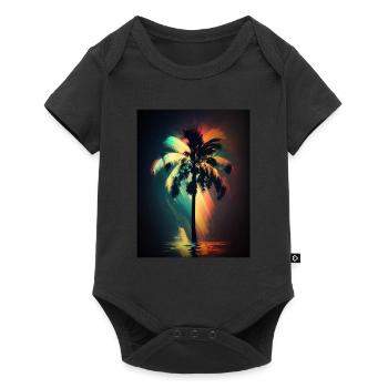 Colorful Palm Tree - Baby Premium short-sleeve bodysuit - black - Front