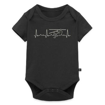 Zipline Bergklettern. Herz. Liebe. Ekg. Impuls. - Baby Premium Kurzarmbody - Schwarz - Vorne