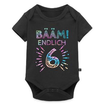 6. Geburtstag Geschenk 6 Jahre Mädchen Sechs - Baby Premium Kurzarmbody - Schwarz - Vorne