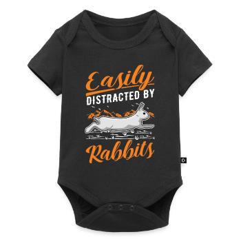Facilement distrait par Rabbits Rabbit Rabbit - Body à manches courtes Premium Bébé - noir - Devant