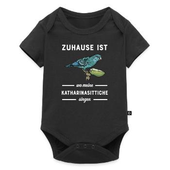 Katharinasittich I Sittich ZiervogelMotiv für - Baby Premium Kurzarmbody - Schwarz - Vorne