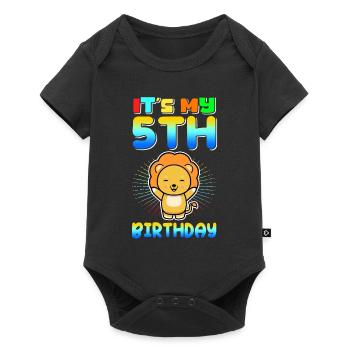 5. Geburtstag | 5 Jahre alt Geschenkidee Geschenk - Baby Premium Kurzarmbody - Schwarz - Vorne