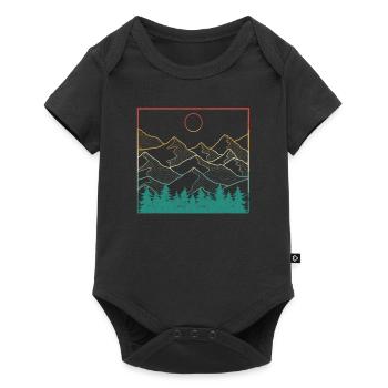 Mountain Geometry Outdoor Retro Camping Hiking - Baby Premium short-sleeve bodysuit - black - Front