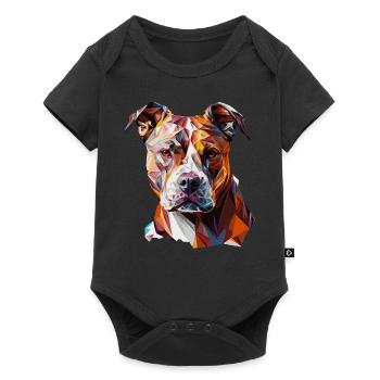 Geometric Pitbull Face Abstract Polygonal Dog Bree - Baby Premium short-sleeve bodysuit - black - Front