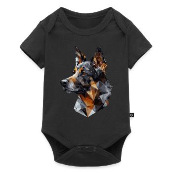 Geometric German Shepherd Ped Dog Abstract Polygon - Baby Premium short-sleeve bodysuit - black - Front